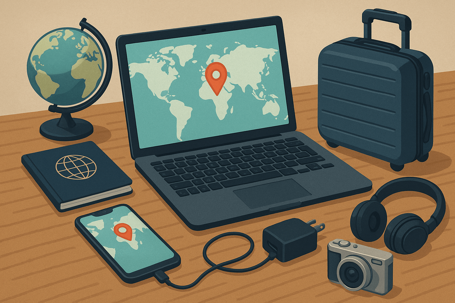 Modern travel technology and digital nomad tools